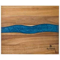 Доска разделочная, 30*25*1,8 см, акация со вставкой из эпоксидной смолы - Agness