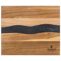 Доска разделочная, 30*25*1,8 см, акация со вставкой из эпоксидной смолы - Agness