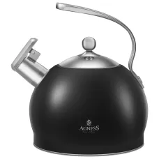 Чайник со свистком 3.2 л, термоаккумулирующее дно, 304 сталь – Agness