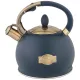 Чайник со свистком 3 л c индукционным капсульным дном цвет: ночной синий - Agness