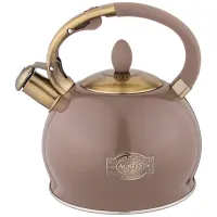 Чайник со свистком 3 л с индукционным капсульным дном цвет: Шоколад - Agness