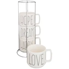 Набор кружек 350 мл на подставке из 4 штук - Lefard