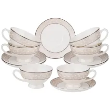 Фарфоровый чайный набор на 6 персон, 12 предметов, 5 O'clock, 250 мл – Lefard