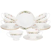 Фарфоровый чайный набор на 6 персон, 12 предметов, Английский сад, 250 мл – Lefard
