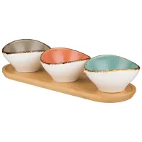 Набор салатников на деревянной подставке Nature, 4 предмета – Bronco