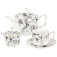 Фарфоровый чайный сервиз на 6 персон, 14 предметов, 950 мл/300 мл/280 мл, Райские яблочки – Lefard