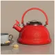 Чайник эмалированный со свистоком с эффектом металлик серия deluxe цвет: красный 2.5 л 21х23 см - Agness
