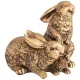 Фигурка декоративная зайцы-семейка h-27 см цвет: бронза с позолотой