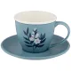 Фарфоровый чайный набор на 1 персону 2 предмета кофемания 250 мл синий - Lefard