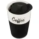 Фарфоровая кружка с пластиковой крышкой кофемания 400 мл - Lefard