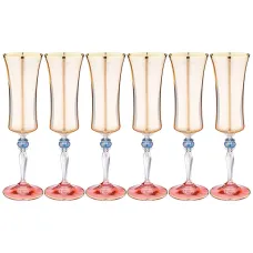 Набор бокалов для шампанского из 6 штук 190 мл grace amber - ART DECOR