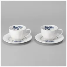 Фарфоровый чайный набор на 2 персоны 4 предмета royal blue 270 мл - Lefard