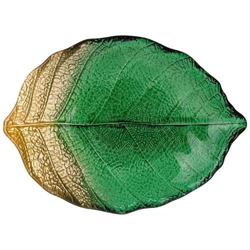 Блюдо leaf emerald 28 см - АКСАМ