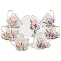 Фарфоровый чайный набор на 6 персон, 12 предметов Iris, 260 мл – Lefard