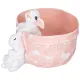 Кашпо декоративное/органайзер кролики в лукошке, 15*17*20см, цвет: розовый - Lefard