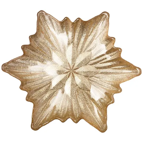 Блюдо snowflake gold shiny 21см - АКСАМ