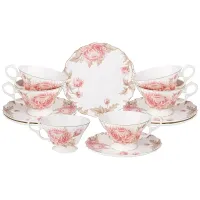Фарфоровый чайный набор на 6 персон, 12 предметов, Астра, 280 мл – Lefard