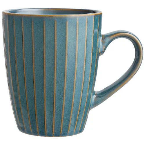 Керамическая кружка 360 мл stripe collection цвет: лазурно-синий - Lefard 6 штук