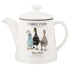 Фарфоровый заварочный чайник family farm 1.2 л 21 см - Lefard
