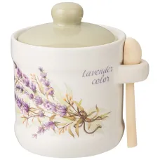 Емкость для сыпучих продуктов с ложкой Душа Прованса 13*11 см высота=12 см / 300 мл - Agness