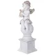 Фигурка декоративная ангел на шаре с арфой цвет:белый с позолотой высота=41см