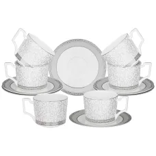 Фарфоровый чайный набор на 6 персон 12 предметов versailles 250 мл - Lefard