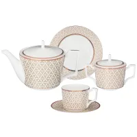 Фарфоровый чайный сервиз на 6 персон, 20 предметов, Opera – Lefard