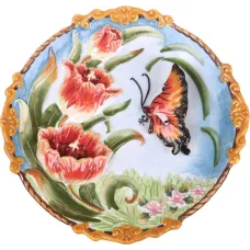 Тарелка декоративная бабочка и маки 21,5*3 см - Lefard