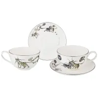 Фарфоровый чайный набор на 2 персоны, 4 предмета, Котики, 300 мл – Lefard