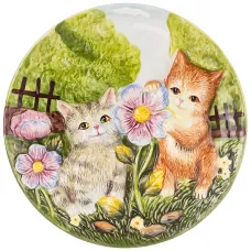 Тарелка декоративная котята и цветы 20,5*3 см - Lefard