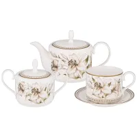Фарфоровый чайный сервиз на 6 персон 14 предметов lilies - Lefard