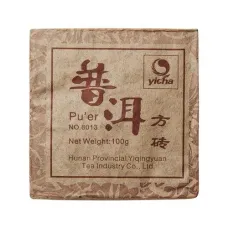 Китайский чай Шу Пуэр 8013 фабрика Хуннань Ти Компани сбор 2008 г 100 гр