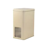 Банка для чая бежевая с окошком 1 кг