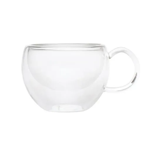 Стеклянная чашка-термос с двойными стенками Лилия 260 мл