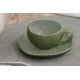 Чашка с блюдцем Organica, зелёная, 480 мл - Easy Life