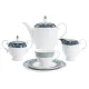 Фарфоровый чайный сервиз на 6 персон 21 предмет Серебряное кружево - Anna Lafarg Emily