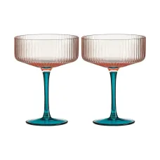 Набор бокалов для коктейля Modern Classic, розовый-зелёный, 250 мл, 2 шт - Pozzi Milano 1876