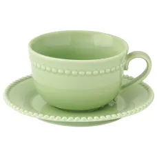 Чашка с блюдцем Tiffany, зелёная, 250 мл - Easy Life