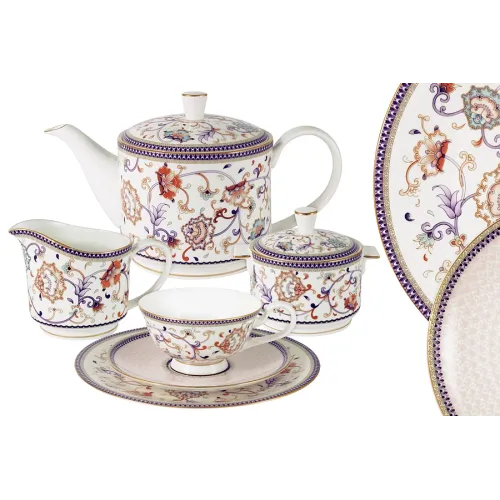 Фарфоровый чайный сервиз Королева Анна, 6 персон, 21 предмет - Anna Lafarg Emily