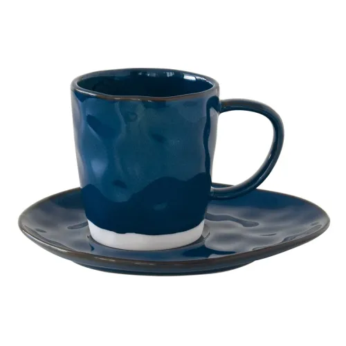 Чашка с блюдцем Interiors синяя, 250 мл - Easy Life