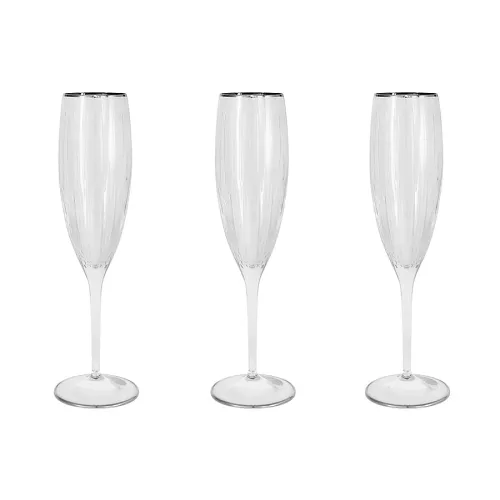 Набор бокалов для шампанского Пиза серебро, 150 мл, 6 шт - Same
