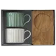 Набор из 2-х чашек для чая Время отдыха, зелёная и светло-серая, 250 мл - Easy Life