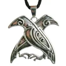 Амулет Хугин и Мунин 36х33мм, металл A121-30