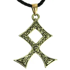 Амулет Руна Одал 35х30мм, металл A125-33