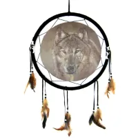 Панно круглое Волк 38см ткань M209-30