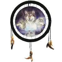 Панно круглое Волки 21см ткань M209-20