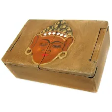 Шкатулка двустворчатая Будда 18х12 см дерево IN0273