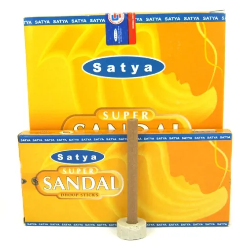 Благовония безосновные SATYA Super Sandal Dhoop Sticks САНДАЛ блок 12 штук
