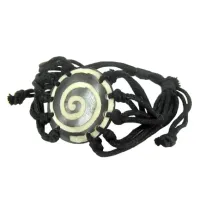 Браслет d36мм, кость, текстиль IN0355-04