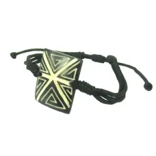 Браслет 28x24мм, кость, текстиль IN0355-06